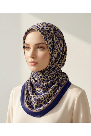 Leo Desen 90x90cm Organic Twill Eşarp/fular Lacivert