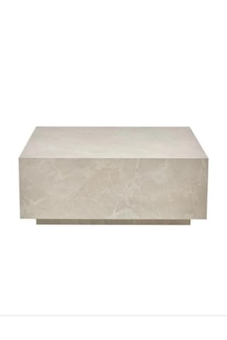 Most Lignum Mermer Görünümlü %100 Mdf Orta Sehpa 80x80 Cm Traverten Bej