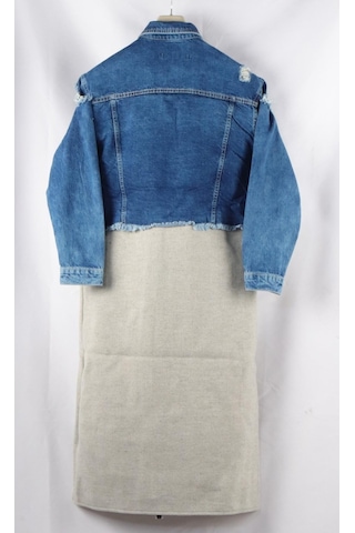 Özel Koleksiyon, Yırtık Detaylı Uzun Denim Ceket 3024 001