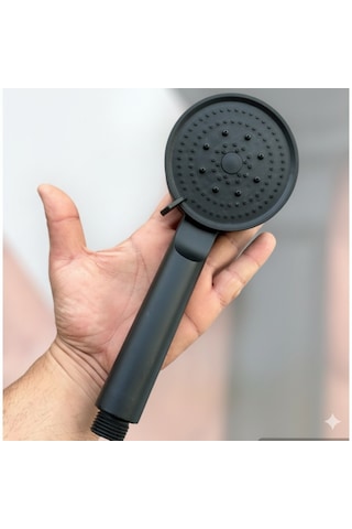 Karizma Renk Detay Siyah - Ayarlanabilir 5 Fonksiyonlu - Turbo Basınçlı - Ultra Lüks El Duş Başlığı Siyah