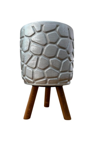 Bitki Tasarımı Ev Dekorasyon Gümüş Taş Desen Ayaklı Beton Saksı Çiçeklik Saksılık