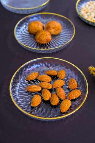 Tabak Evi Altın Yaldız Eğimli Cam Kase 12cm 6 Lı 2493 Şeffaf