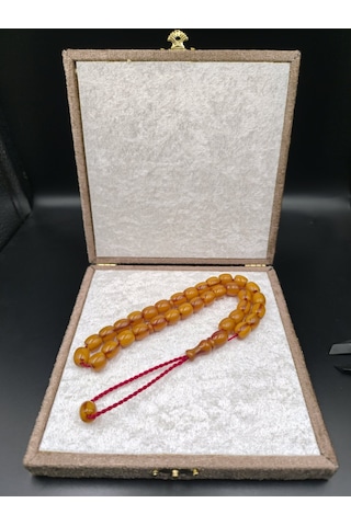 Rüzgar Gölü Herazon Hareli Osmanlı Benzetme Sıkma Kehribar Tesbih 11x10 Mm Gümüş