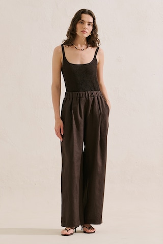 Manuka Keten Geniş Paça Pantolon Acıkahve Ss26pnt00039-23.6552