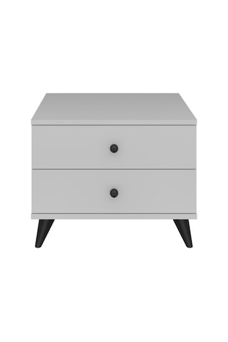 Simple Komodin 2 Çekmeceli 60x44x48 Beyaz Beyaz
