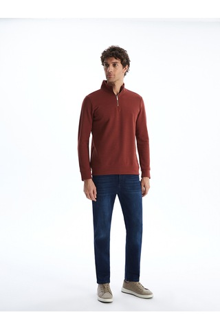 Lcwaıkıkı Classic Turuncu Dik Yaka Erkek Sweatshirt