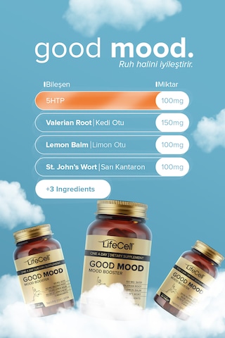Good Mood Booster 5Htp Ve Valerian İçen Takviye Edici Gıda 60 Tablet
