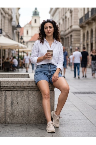 Kaizer Jeans Kar Mavi Double Paça Şort