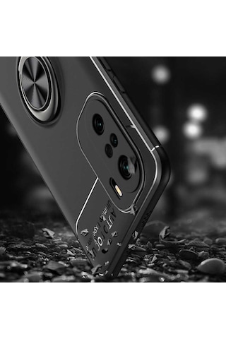 Xiaomi Mi 11i Kılıf Zore Ravel Silikon Kapak Siyah-Kırmızı
