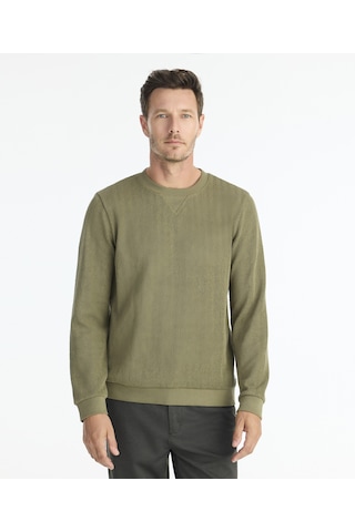 Yargıcı Regular Bisiklet Yaka Uzun Kol Sweatshirt 25kesw9006x 007 Haki