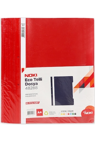 Noki Telli Dosya Eco 4828 Kırmızı 50'li Paket