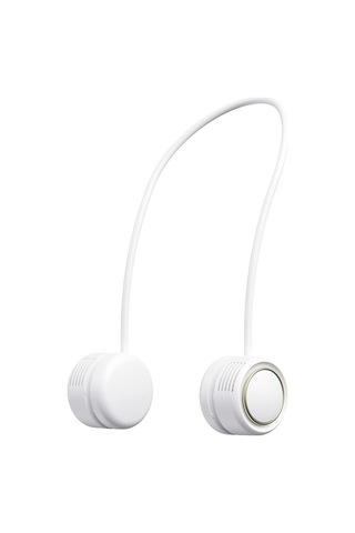 Fortunelane Beyaz Dq210 Şarj Edilebilir Boyun Fanı: 360 Döner, 3 Hızlı, Yaprakssız, İki Başlı, Ev-ofis Kullanımı