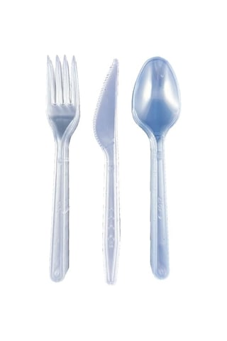 Sert Kalın Plastik Çatal - Bıçak - Kaşık - 1. Kalite Lüks Şeffaf Çatal-kaşık- Bıçak 3'lü Set Genel