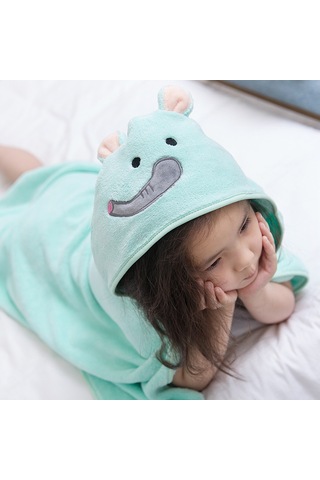 Çocuklar Yumuşak Kapşonlu Havlu, Banyo, Yüzme Veya Plaj İçin Emici Bat Battaniyesi Pink Pig
