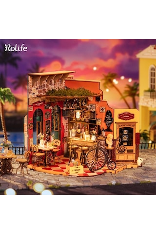 Rolife Dg173 Yemek Ve İçki Dükkanı Cheers Bar & Dining Dıy Minyatür Maket Model Seti Mini Dollhouse 3d Model Kit Detaylı Dekoratif Hobi Seti 3d Puzzle Tiny House