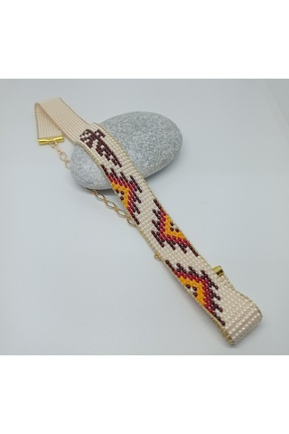 kum boncuk dokuma kartal figürlü choker