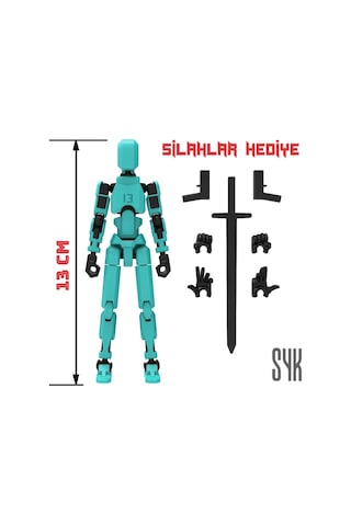 Robot 13 Dummy Turkuaz Siyah Tüm Eklemleri Hareketli Aksiyon Figürü Oyuncak Robot 13 Dummy Turkuaz Siyah Tüm Eklemleri Hareketli Aksiyon Figürü Oyuncak