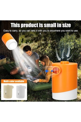 Pazly Turuncu 2-in-1 Kablosuz Şarjlı Şişirici Akülü Pompa Usb Dış Mekan Kullanımı Turuncu
