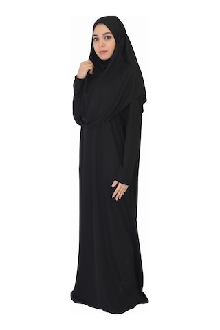 Zehranaz Namaz Elbisesi Siyah Fermuarsız Namaz Elbisesi Siyah
