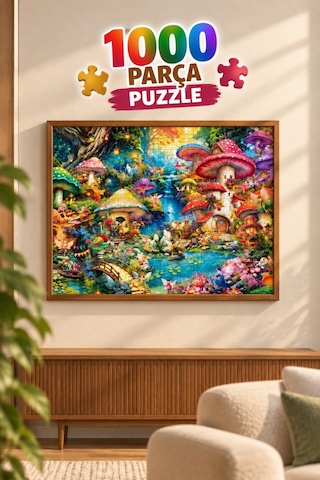 1000 Parça Masal Diyarı Puzzle 48 X 68 Cm Yüksek Baskı Kaliteli Eğlenceli Puzzle