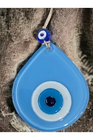 Orta Boy Mavi Damla Desen Nazar Boncuklu Duvar Dekoru Cam Duvar Süsü