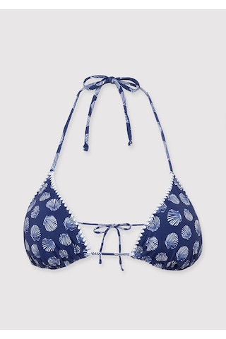 Mavi - Deniz Kabuğu Baskılı Lacivert Bikini Üstü 1914060-80946