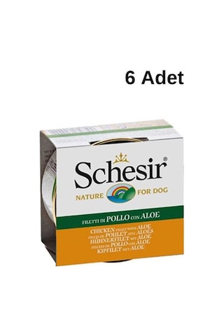 Schesir Tavuklu ve Aloe Veralı Konserve Yetişkin Köpek Maması 6 x 150 G