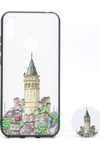 Nettech Huawei Y6 2019 Uyumlu Desenli Popsocket Seri Arka Koruma