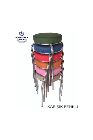 Tabure (Krom Ayaklı) (6 Adet) - Mutfak Balkon Taburesi