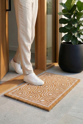 Coco Çerçeveli Kıl Kapı Önü Paspası 40x60 3682 Natural