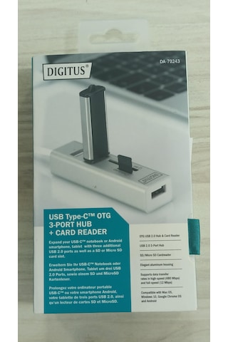 Dıgıtus Usb Çoklayıcı,sd Ve Micro Sd Kart Okuyucu Type-c 3port