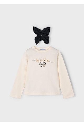 Mayoral Kız Çocuk Toka Ve Sweatshirt Set Bej