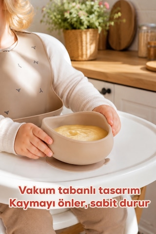 Porsima 34004-1 Silikon Vakumlu 300ml Mama Kasesi Krem