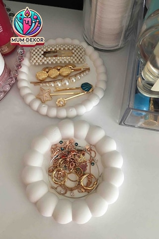 2 Li Dekoratif Bubble Organizatör Takı Tabağı & Sunumluk & Altlık