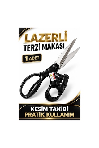 Lazerli Terzi Makası Kumaş Kesme Makası Lazer Çizgili Kesim Kılav
