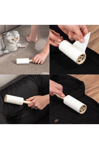 Yapışkanlı Kedi Köpek Tüy Toz Saç Toplayıcı Rulo Aparatı Ve Yedek Başlık 60+60 Yaprak