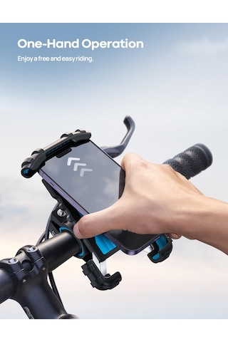 Lamicall Motosiklet Ve Bisiklet Telefon Tutucu 360 Derece Döndürülebilir Bm02blue Siyah - Mavi