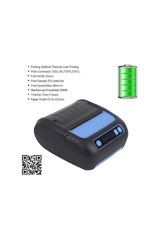 Printer Fiş ve Barkod Mobil Bluetooth