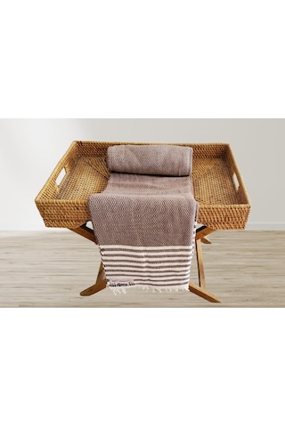 Aksu Summer Line Çok Amaçlı Örtü Pike Koltuk Örtüsü 170x220 Espresso Sütlü Kahve