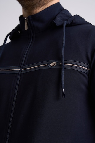 Shooter Sportswear Klasik Antrasit Erkek Eşofman Takımı Çıkartılabilir Kapüşonlu Rahat Kalıp Lacivert