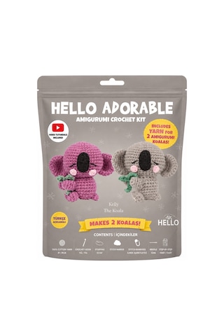 Bakgelal Hello Adorable Amigurumi Koala Yapım Kiti 2 Sevimli Koala Bff Kendin Yap Hobi Seti