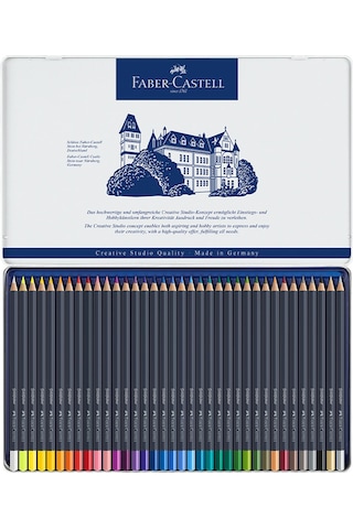 Faber-Castell Goldfaber Sulu Boya Kalemi, 36 Renk, Solmaya Dayanıklı Pigment, Yumuşak ve Canlı Renkler
