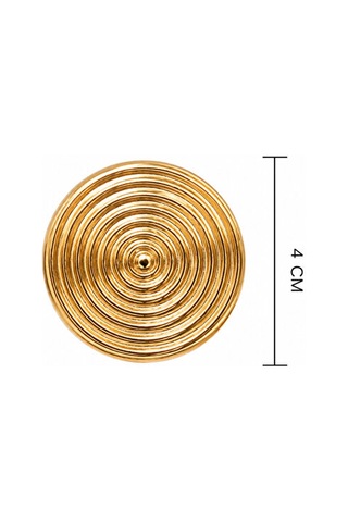 Kadın Gold Spiral Desenli Büyük Küpe Parlak Gold Yuvarlak Stateme Altın