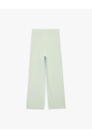 Koton Kaşkorse Modal Kumaş Normal Bel Düz Bol Paça Pijama Altı Yeşil 6slk40031mk