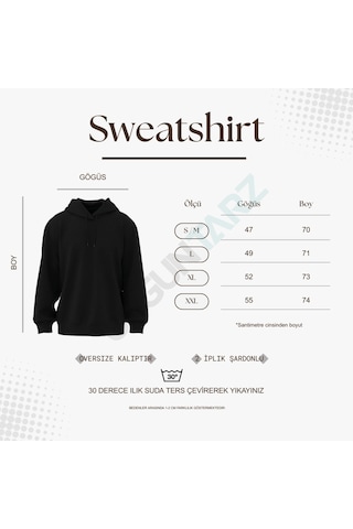 Uyguntarz Unisex Good Days Baskılı Oversize Sweatshirt Mavi