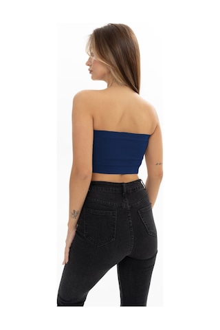 Mistirik Palude Model Straplez Bluz Örme Semaless Mdeol Bluz Bondeo Lacivert Renk Lacivert