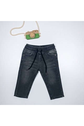Momikon Erkek Çocuk Beli Lastikli Jean Pantolon Gri