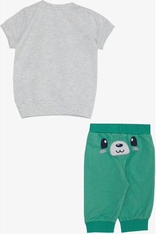 Erkek Bebek Ayıcık Detaylı Eşofman Takımı-14565 Gri