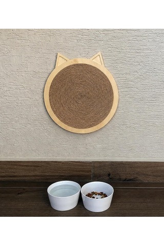 Minimalist Şık Kedi Tırmalama Tahtası / Doğal Ahşap Ve Doğal Jüt İp / Çevre Ve Kedi Dostu Hem Yapışkanlı He