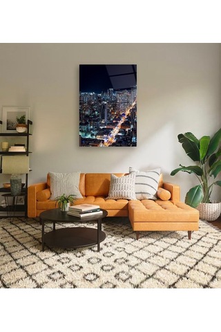 Gece Şehir Cam Tablo